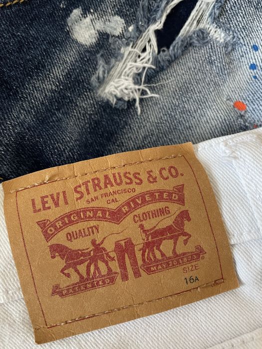 Бели мъжки къси дънки Levi's