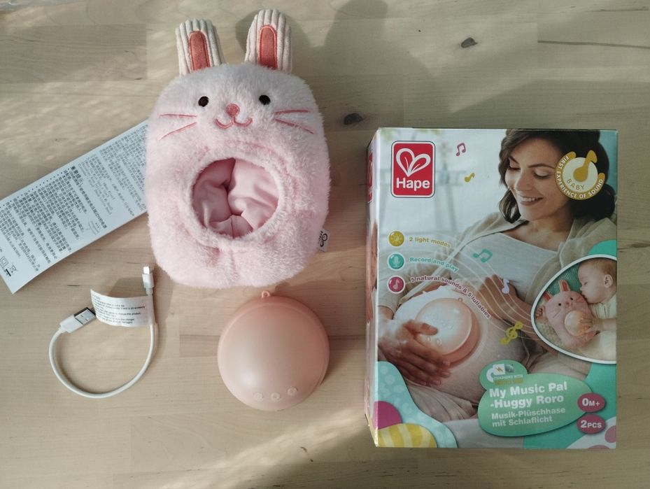 Интерактивна играчка, Hape, Музикална плюшена лампа за сън, Зайче, 23
