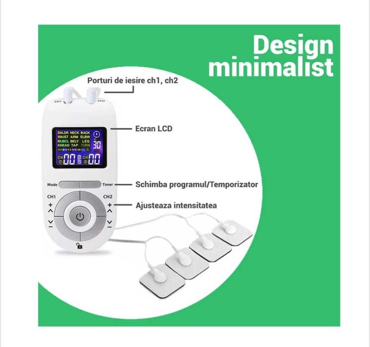Aparat De Masaj Cu Electrostimulare/Fizioterapie, Alb