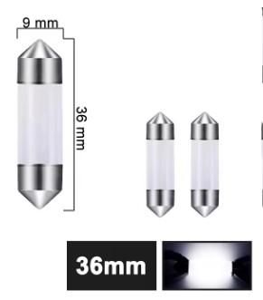 Лед крушки 2бр. сулфидни COB Керамична обвивка C5W LED 12V 6500K