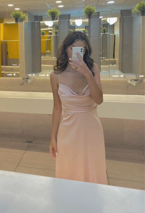 Rochie lungă satin POEMA / Rochie eveniment / Nuntă mărimea 38