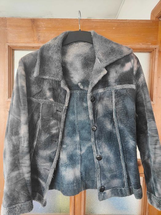 Geaca din velur bleu