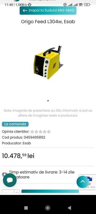 Esab L304 origo  produs nou nefolosit