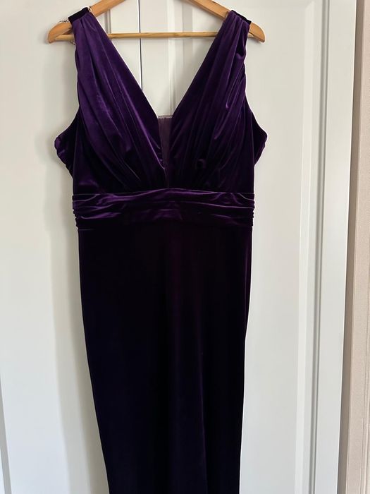 Rochie din catifea , de ocazie , lunga , eleganta , masura L / XL