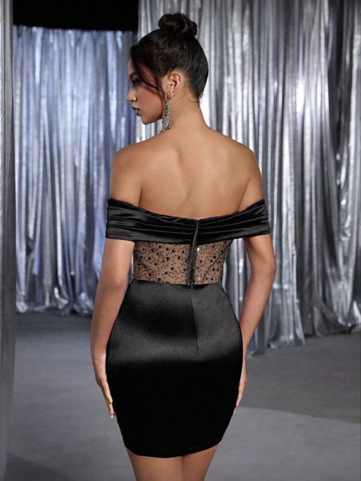 Нова къса черна рокля