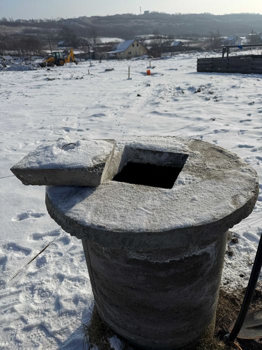 Capac beton fântână cu trapă - ideal pentru pompă submersibilă