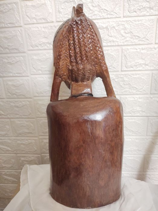 Statueta mare lemn indigen africa NUD FEMEIE AFRICANA H - 50 cm