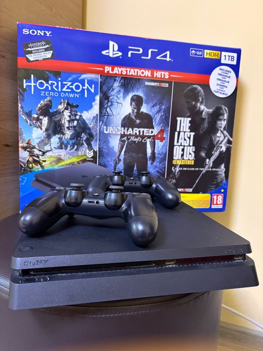 PS4 Slim 1TB + 2 Controllere + 5 Jocuri - SUPER PREȚ