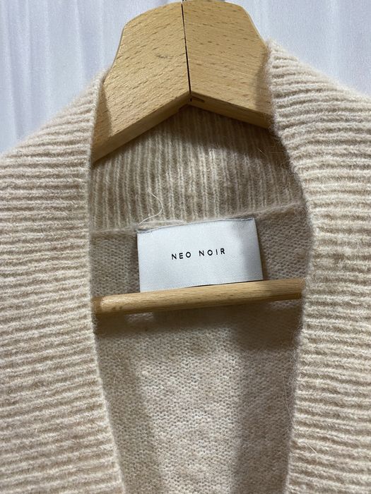 Пуловер от вълна алпака с къс ръкав Neo Noir в светлобежово