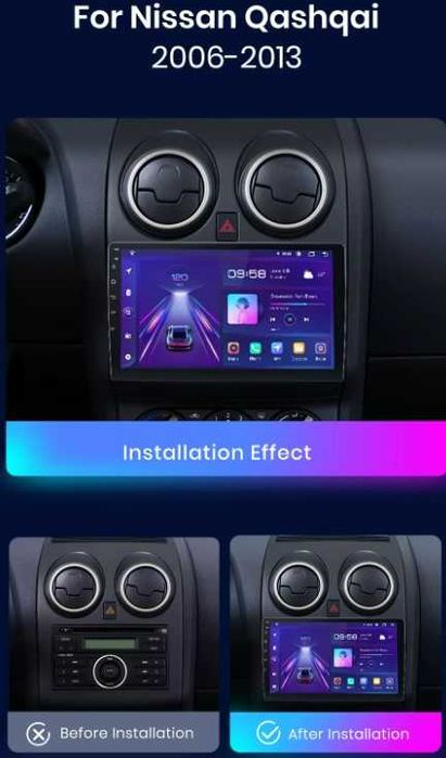 Navigatie Android Nissan QashQai J10 Carplay Android Auto Wireless