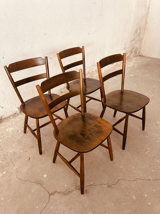 Комплект 4 оригинални шведски стола Nässjö Stolfabrik – Mid Century Modern