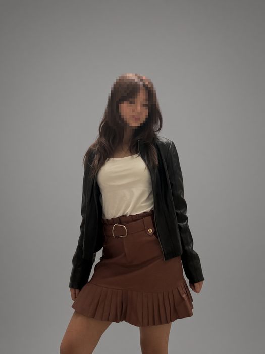 Кожаная юбка Zara.