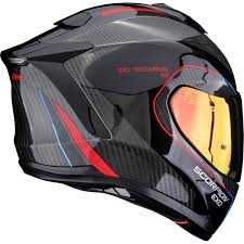 Мото каска SCORPION EXO-1500 Carbon Mundi Red/Black Gloss,очила,2 виз.