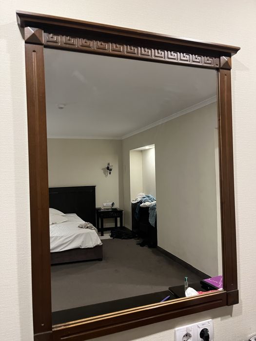 Зелкало с деревянной рамкой 90х70 Турция люкс качество