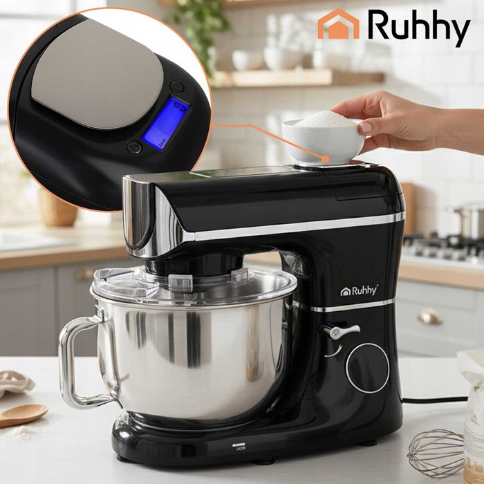 Планетарен кухненски робот Ruhhy 2000W с отопляема купа 5.5l и кантар