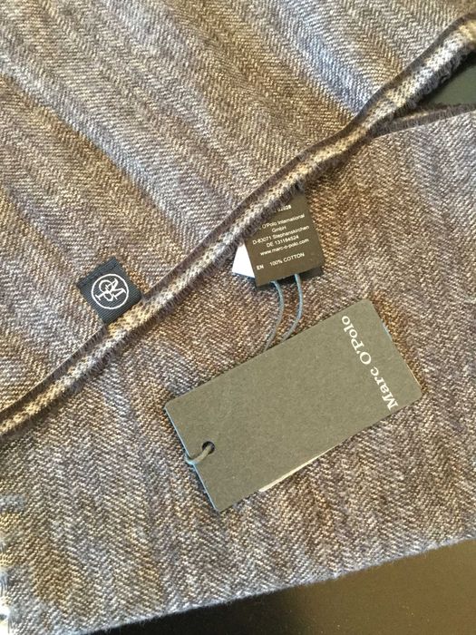 НОВ 100 % оригинален кафяв памучен шал MARC O'POLO Made in Italy