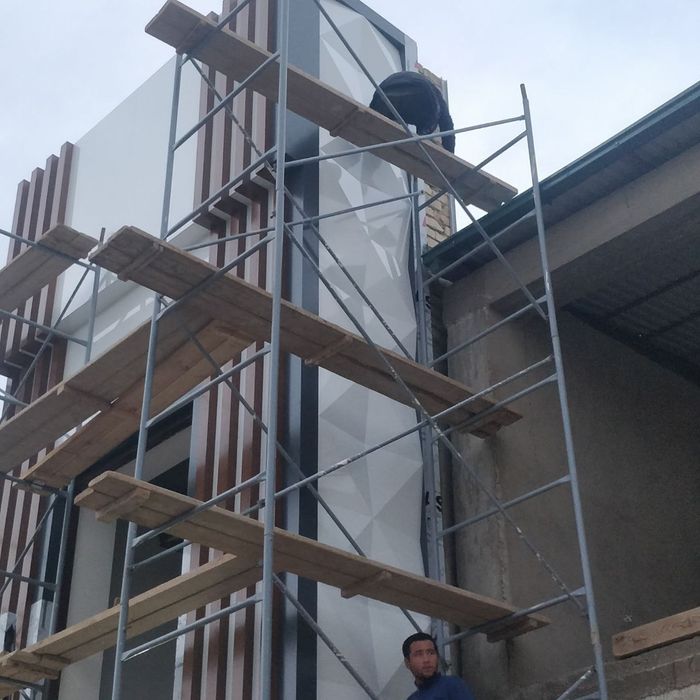 Алюкобонд в Ташкенте фасад травертин аликабонд алкафон alikabond