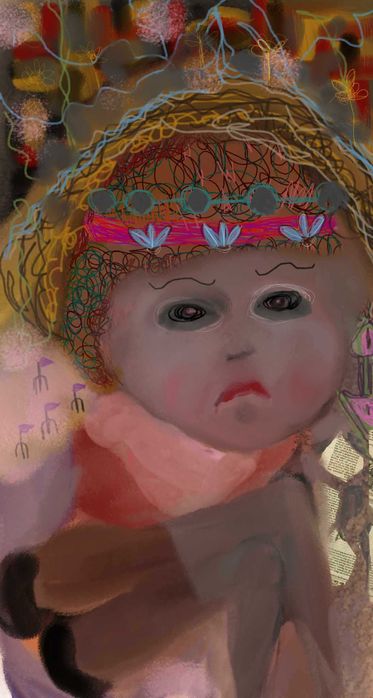 Дигитална картина ,график дизайн нежно докосване