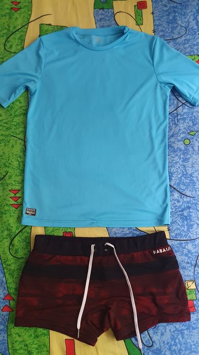 Ocazie Set Slip  Nabaiji + bluza protectie solara Olaian 9-10 ani,