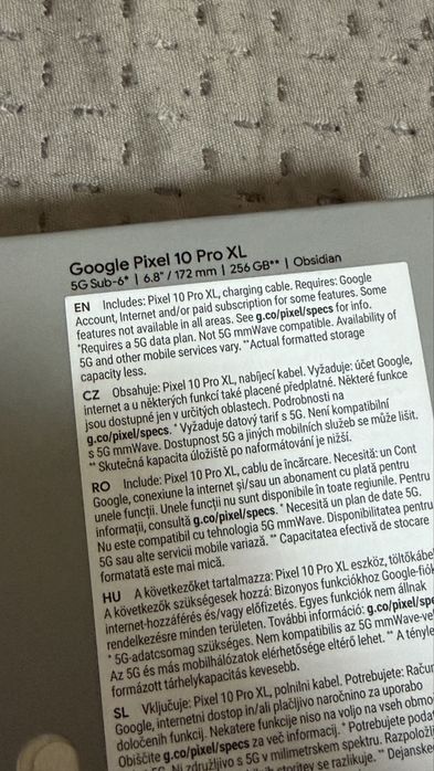 Google Pixel 10 Pro XL NOU, Obsidian, 256 GB