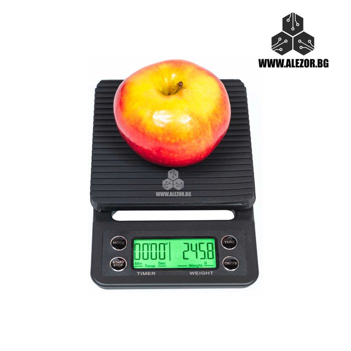 Електронна везна за кафе с таймер,Обхват 5kg, Резолюция 0.1g, 20204109