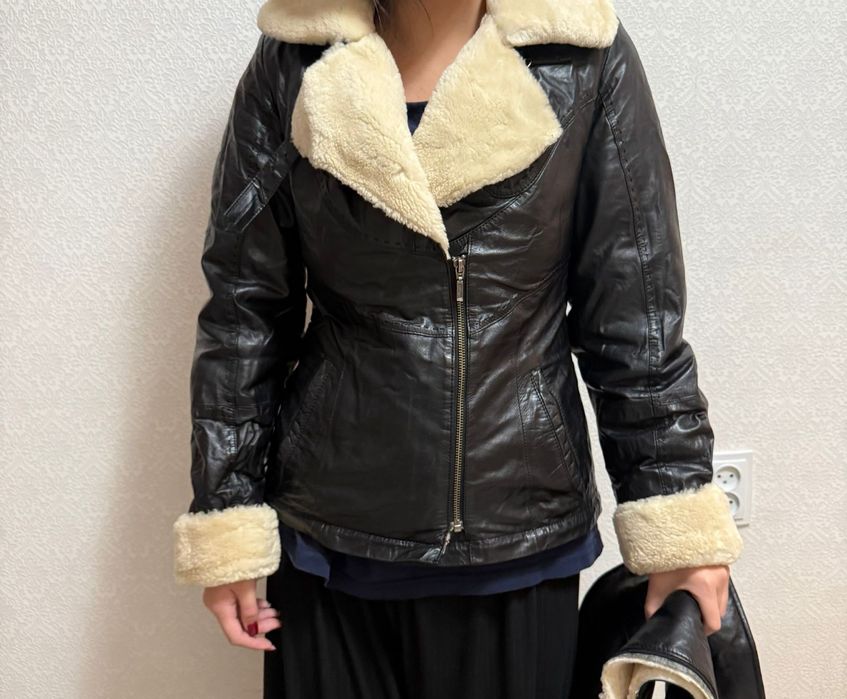 Кожанный дубленка