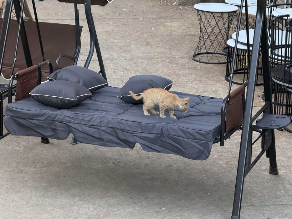 Садовые качели, 3 местные с крышей,