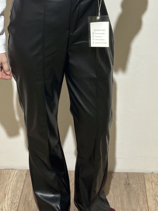 Новые экокожа брюки паллацо