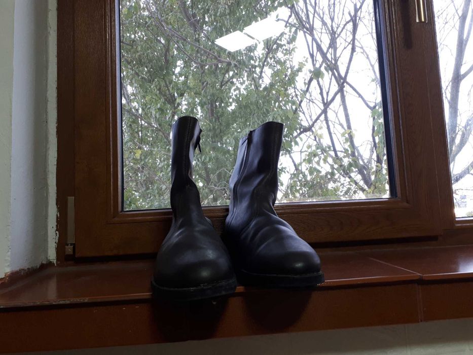 Calitate garantată -Ghete militare/îmblănite, piele maro, 29,5