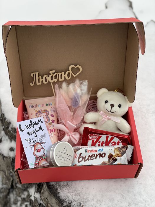 Бокс с мишкой белым с доставкой