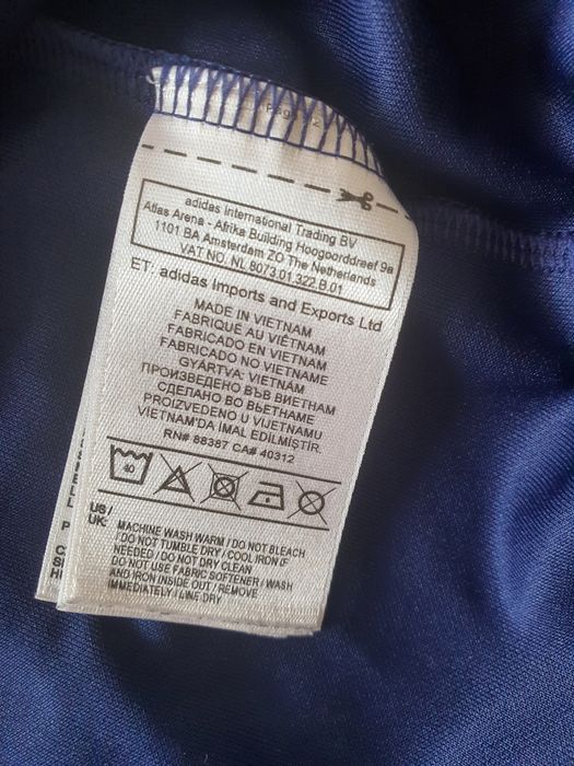 Tricou Adidas Climalite original L-XL navy fotbal Bitburger nr. 15 nou premium