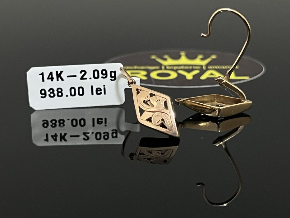 Bijuteria Royal CB : Cercei dama aur 14k 585   2,09 gr