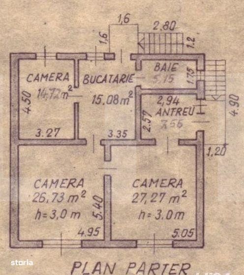 Casa cu 3 camere, 175 mp utili, teren cu 377 mp, Central