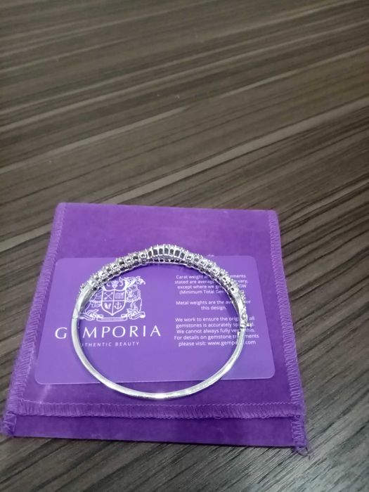 Съртефицирана Бутикува сребърна гривна лемитирама серия 5ct диаманти