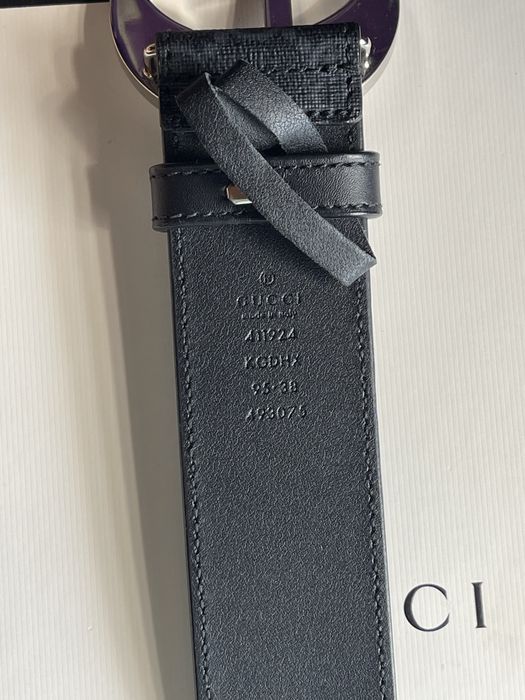 Curea GUCCI originala - 105cm - piele neagra cu monograma