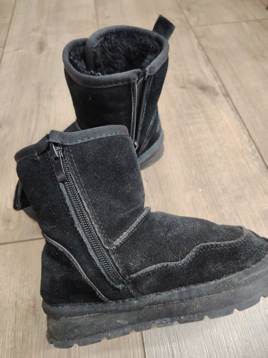 Детские зимние угги черные, теплые