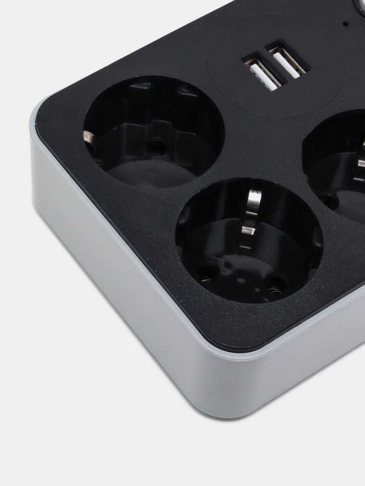 Удлинитель с USB 4 евророзетки 2 USB  3 метра доставка