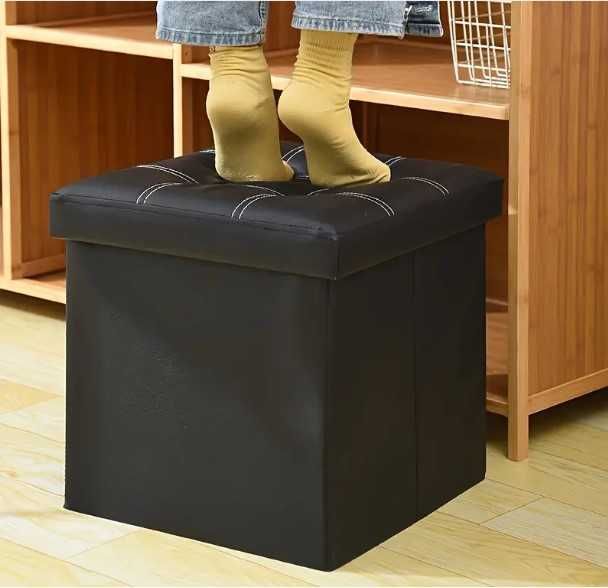 Табуретка 3в1 тайник, стол, и домашна стълба - сиво или черно