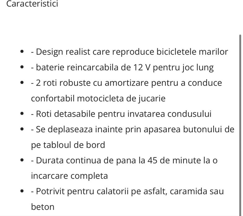 Motocicleta electrica copii