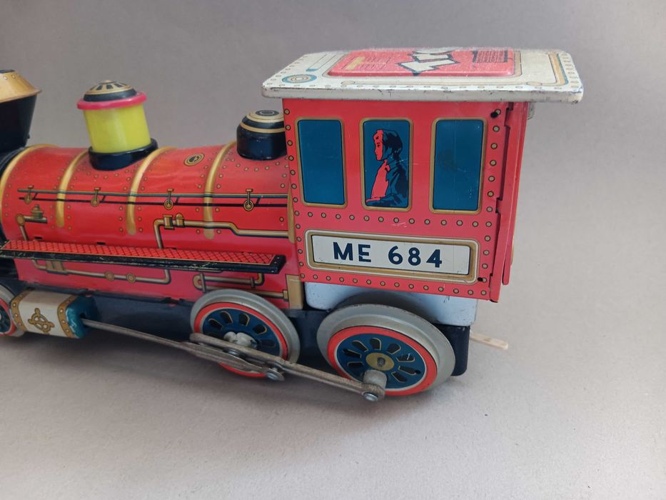 Jucarie Locomotiva din tabla Chinezeasca ME 684, de colectie,Perioada comunista RSR