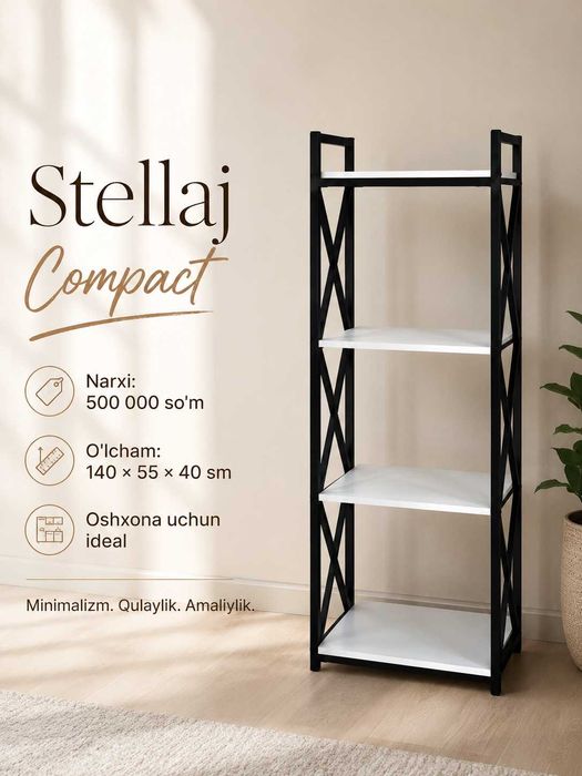 Ixcham loft stellaj / Компактный loft-стеллаж для кухни