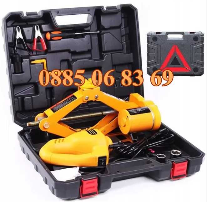 Комплект Електрически крик с електрически гайковерт 12 V 2 тона