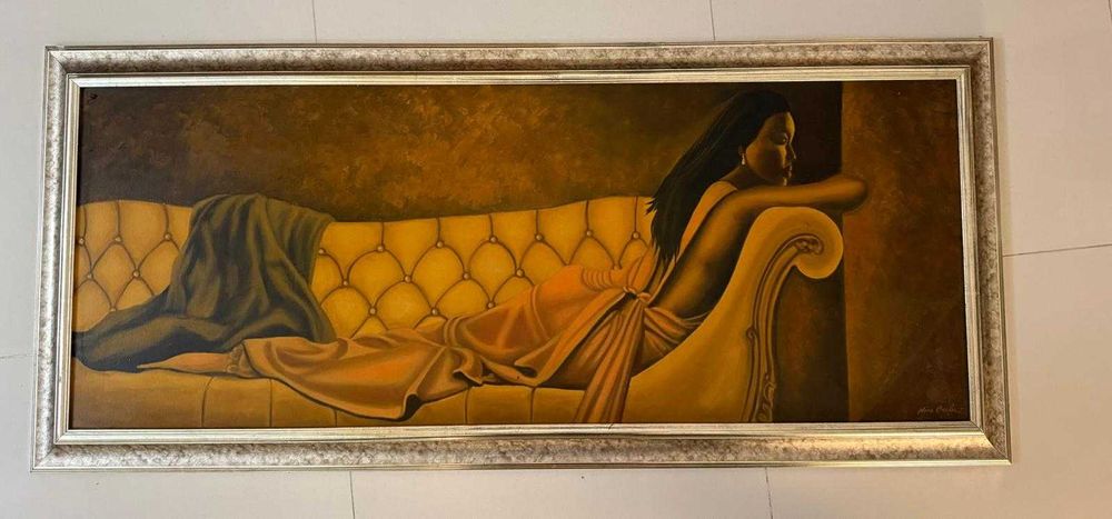 Tablou Fata pe canapea 142x62,5