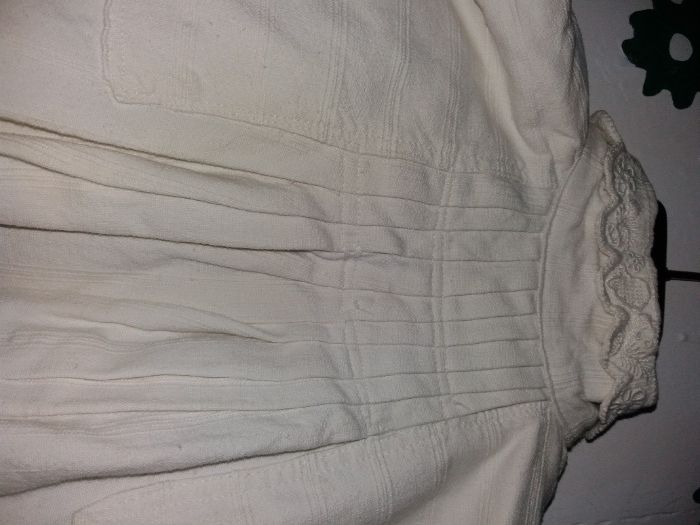 Cămașă (ie) albă de Sălaj originală, cu nasturi colorați