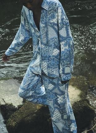 Zara Co ord Set camasa si pantaloni paisley