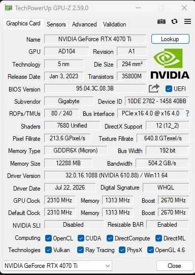 Видеокарта 4070 ti 12gb Aorus Master