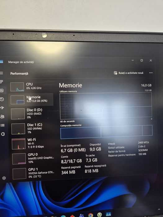 Vand Laptop Gaming Omen I5-9300H, GTX 1650 4GB, 16 RAM, SSD