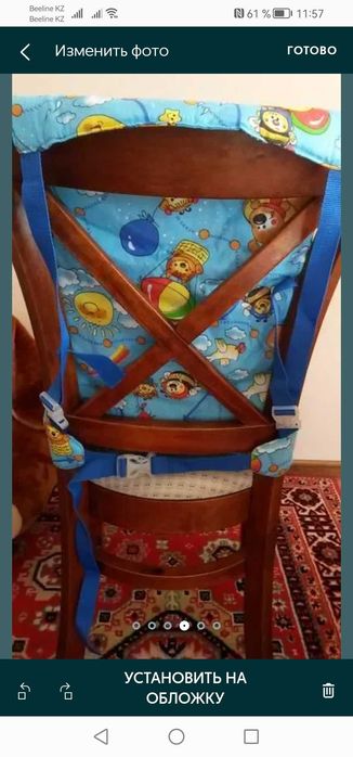 Продам детский стульчик для кормления, тканевый