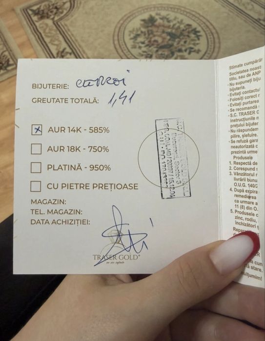 Cercei Aur 1.41 Grame Traser Gold