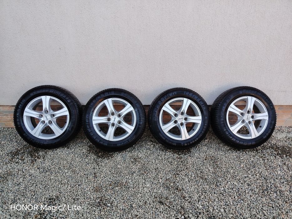 Jante aliaj R15 5x112 VW Skoda Audi Seat+anvelope 195/65r15 mixte